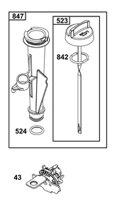 Lubrication Group Diagram and Parts List for 14D932-0236-F1 100000 - 19Z999 Briggs and Stratton Engine